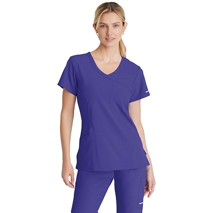 Skechers Female V Neck Scrub Top, Grape, 4XL