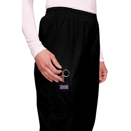 Cherokee CH4200 Elasticated Scrub Trousers, Black, Size 2XS