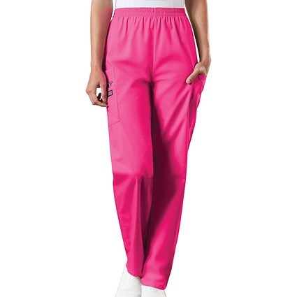 Cherokee CH4200 Elasticated Scrub Trousers, Shocking Pink, Size 3XL