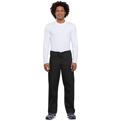 Cherokee Unisex Drawstring Scrub Trousers, Black, 2XL