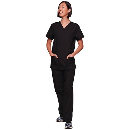 Cherokee WW530C Unisex Scrub Set Top and Trousers, Black, Size Medium
