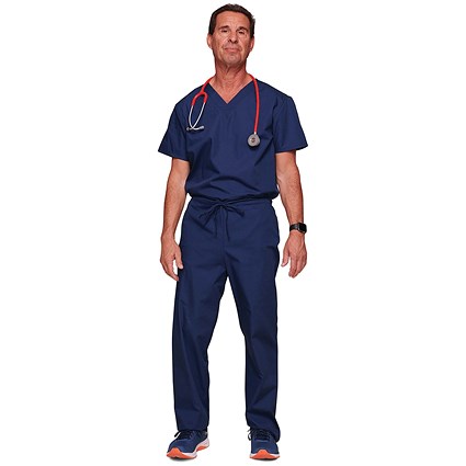Cherokee WW530C Unisex Scrub Set Top and Trousers, Navy, Size XL