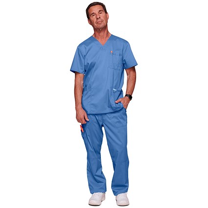 Cherokee Revolution WW670 V Neck Scrub Top, Ceil, Size Medium