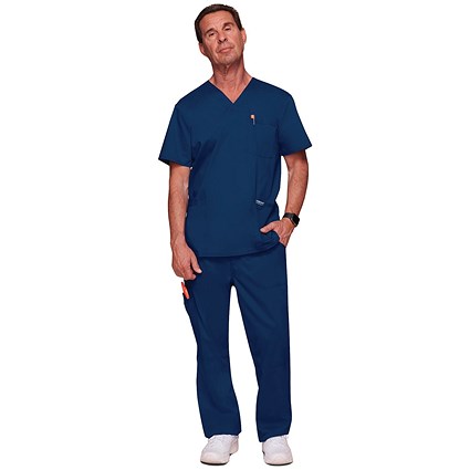 Cherokee Revolution WW670 V Neck Scrub Top, Navy, Size 2XS