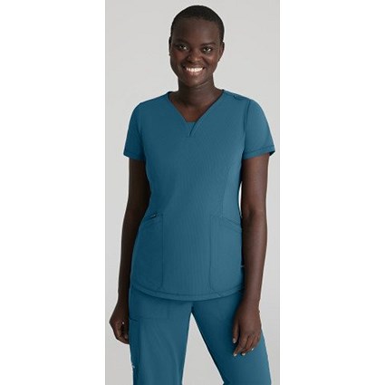Skechers Slip-ins Serene Knit Scrub Top, Bahama Blue, 2XL