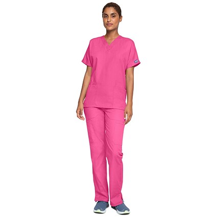 Cherokee 4700 Unisex Scrub Top, Shocking Pink, Medium