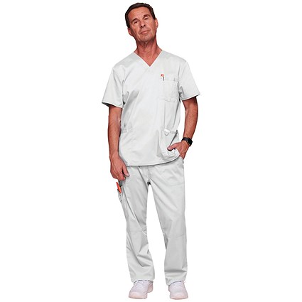 Cherokee Revolution WW670 V Neck Scrub Top, White, Size 2XS