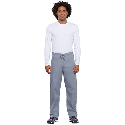 Cherokee Unisex Drawstring Scrub Trousers, Pale Grey, 2XL
