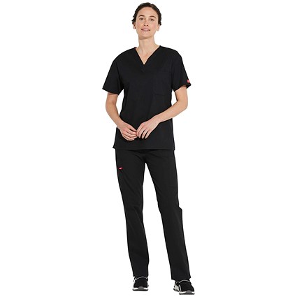 Dickies Signature Unisex Scrub Top, Black, 3XL