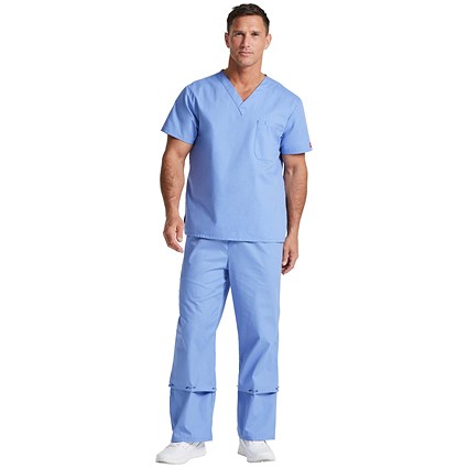 Dickies Signature Unisex Scrub Top, Ceil Blue, Medium