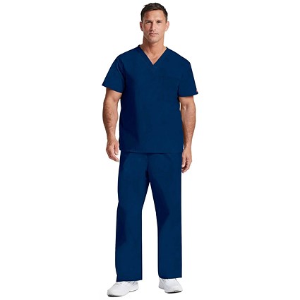 Dickies Signature Unisex Scrub Top, Navy Blue, Medium