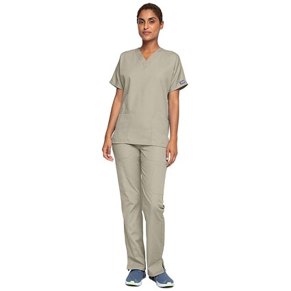Cherokee 4700 Unisex Scrub Top, Khaki, Small