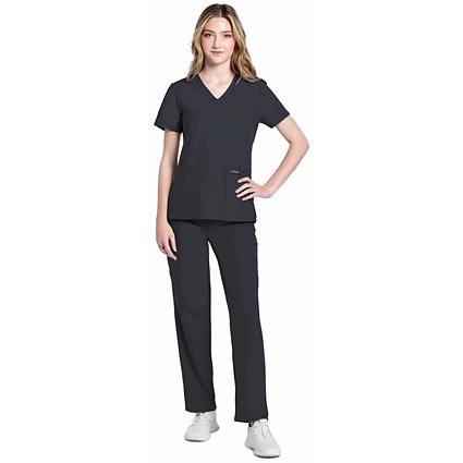 Cherokee Originals Ultra Female V-neck Scrub Top, Pewter Grey, XS
