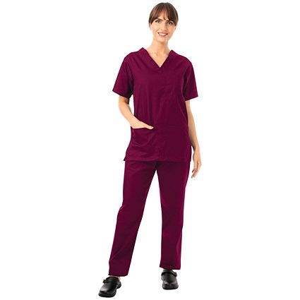 434NPH Unisex Smart Scrub Top, Maroon, Size 3XL