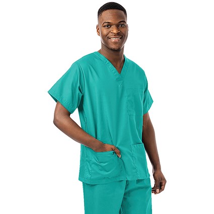334LW Unisex Lightweight Scrub Top, Jade Green, Size XS