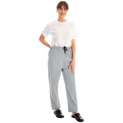 334LWT Unisex Lightweight Scrub Trousers, Pale Grey, Size Large