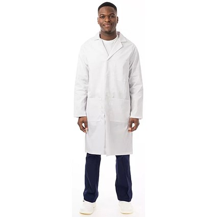Work in Style Professional Unisex Lab Coat, White, 40