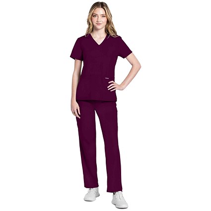 Cherokee Originals Ultra Female V-neck Scrub Top, Wine Red, Large