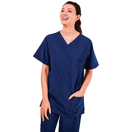 Key Scrubs KEYTU100 Eco Stretch Atlantic Scrub Top, Navy, Size 2XS