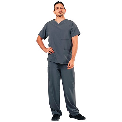 Key Scrubs KEYTU100 Eco Stretch Atlantic Scrub Top, Pewter, Size 2XS