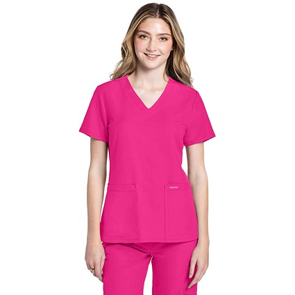 Cherokee Originals Ultra Female V-neck Scrub Top, Electric Pink, Large