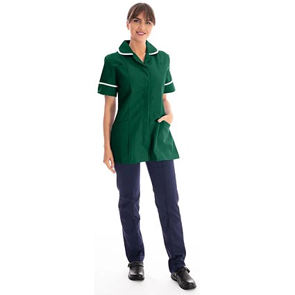 Work in Style Dvdtr Nursing Tunic, Bottle Green with White Trim, 30
