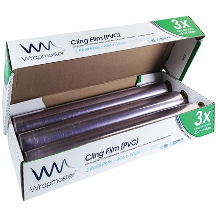 Wrapmaster 4500 Cling Film Refill, 45cm x 300m, Pack of 3