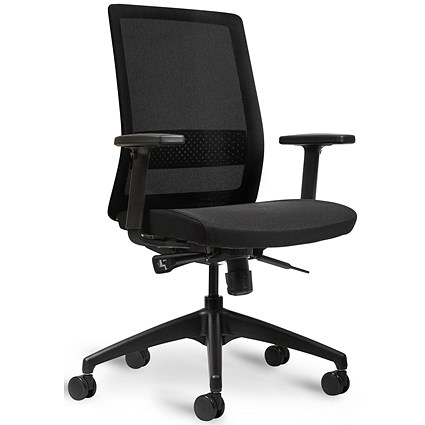 Bestuhl S30 High Back Mesh Task Chair, Height Adjustable Arms, Black