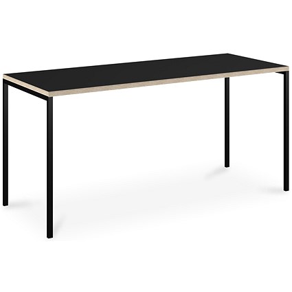 Albion Workstation 1400mm Wide, Anthracite Ply Edge Top, Black Frame