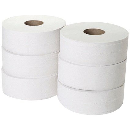 Jumbo Toilet Roll, 2-Ply, 300m, Pack of 6