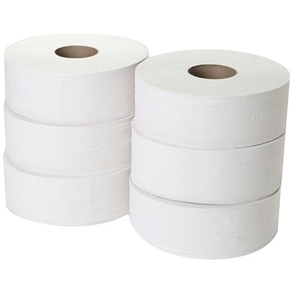 2-Ply Jumbo Toilet Roll 300 Metres (Pack of 6) J26300DS