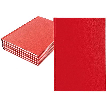 Everyday Casebound Manuscript Book, A4, Ruled, 160 Pages, Red, Pack of 5