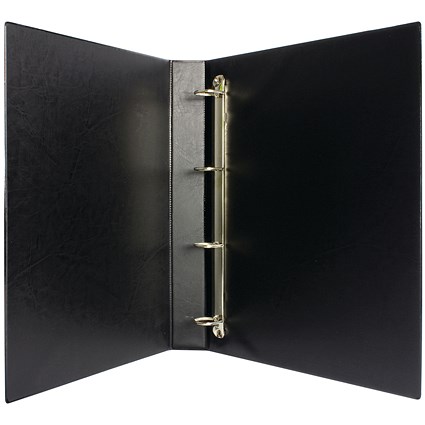Presentation Ring Binder, A4, 4 D-Ring, 25mm Capacity, Black, Pack of 10