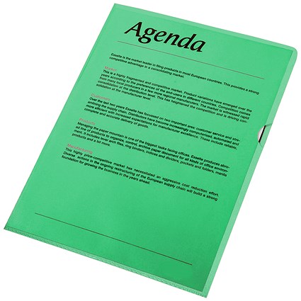 Everyday A4 Cut Flush Folders, Green, Pack of 100
