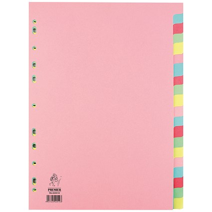 Everyday Subject Dividers, 20-Part, Blank Multicolour Tabs, A4, Multicolour