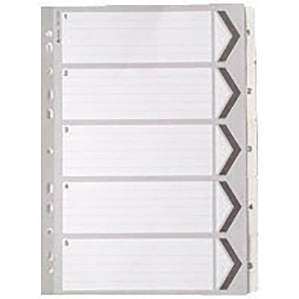 Everyday Reinforced Board Index Dividers, 1-5, Clear Tabs, A4, White