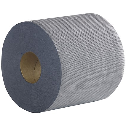 2-Ply Laminated Embossed Centre Feed Roll, 300 Sheets, Blue, Pack of 6