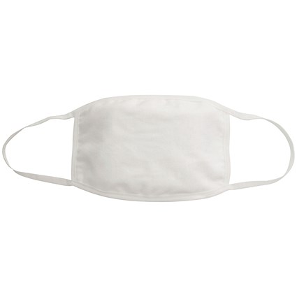 Reusable 4 Layer Cotton Cloth Masks, White, Pack of 5