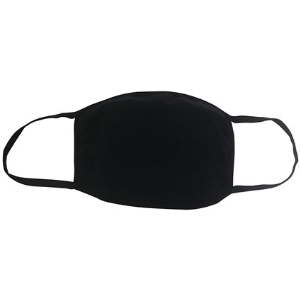 Reusable 4 Layer Cotton Cloth Masks, Black, Pack of 5