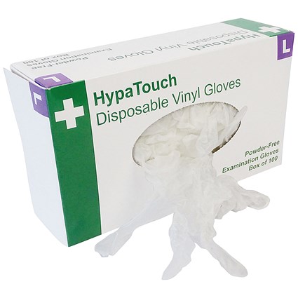 Vinyl Gloves Powder Free Large (Pack of 100)