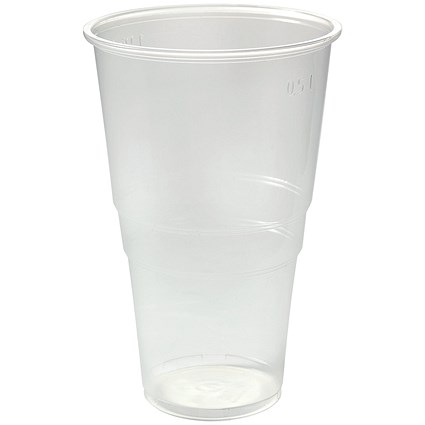 Plastic Pint Glass Clear (Pack of 50)