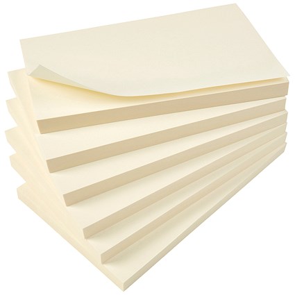 Everyday Repositionable Quick Notes, 75 x 125mm, Yellow, Pack of 12 x 100 Notes