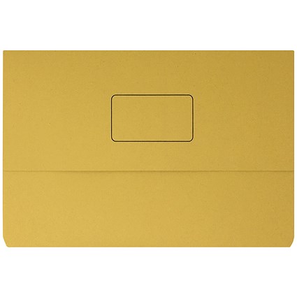 Everday Document Wallets, 220gsm, Foolscap, Yellow, Pack of 50