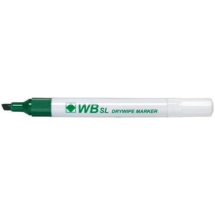 Green Whiteboard Marker, Chisel Tip, Pack of 10