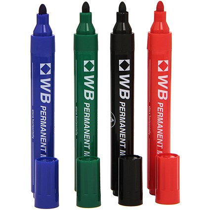 Assorted Permanent Marker Bullet Tip (Pack of 4) Assorted Permanent Marker Bullet Tip (Pack of 4)