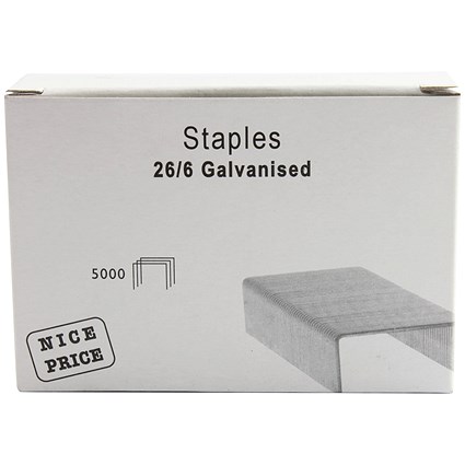 Everyday 26/6mm Staples, Pack of 5000 Everyday 26/6mm Staples, Pack of 5000