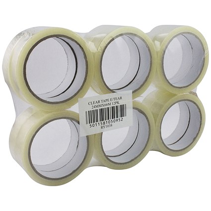 Everyday Sticky Tape Rolls, 24mm x 66m, Pack of 12 Everyday Sticky Tape Rolls, 24mm x 66m, Pack of 12