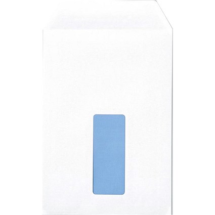 C5 Envelopes, Window, Self Seal, 90gsm, White, Pack of 500