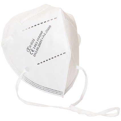 FFP2 Non Valved Individually Wrapped Face Mask, White, Pack of 5
