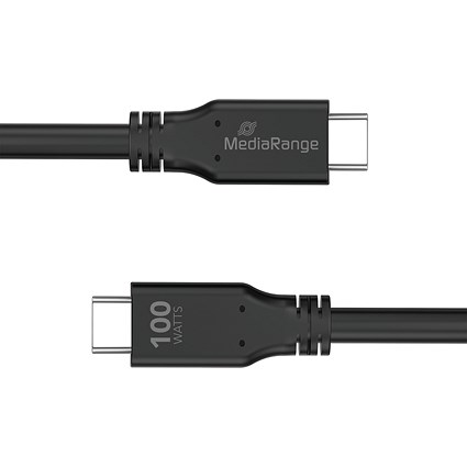 Mediarange USB Type-C Charge And Sync Cable, USB 3.2, 3m Black Mediarange USB Type-C Charge And Sync Cable, USB 3.2, 3m Black